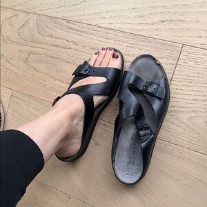 Mephisto Black Women's wedge Sandals 8